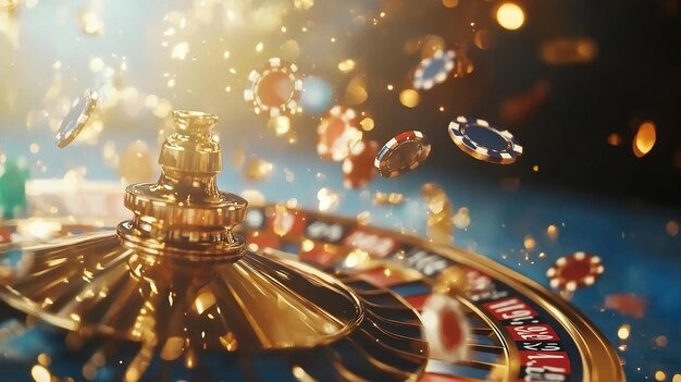 Casino Hold'em live table layout with dealer card display